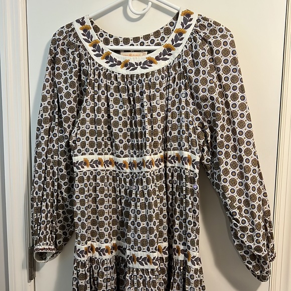 Tory Burch printed puff sleeve dress xsmall - Picture 4 of 15